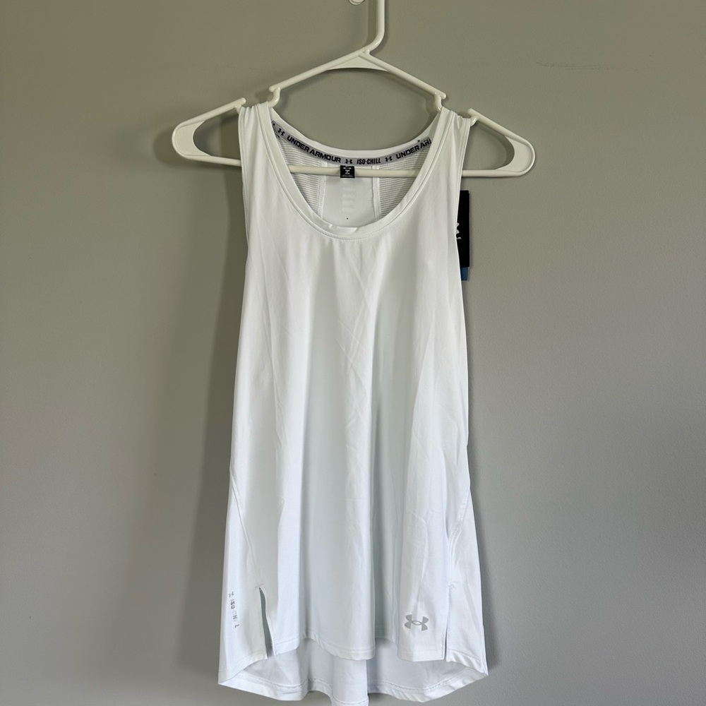 Women’s Under Armour ISO-Chill Run Laser Performance Tank in White Size Small